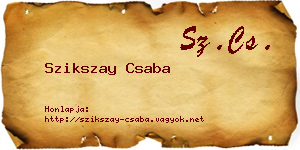 Szikszay Csaba névjegykártya