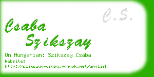 csaba szikszay business card